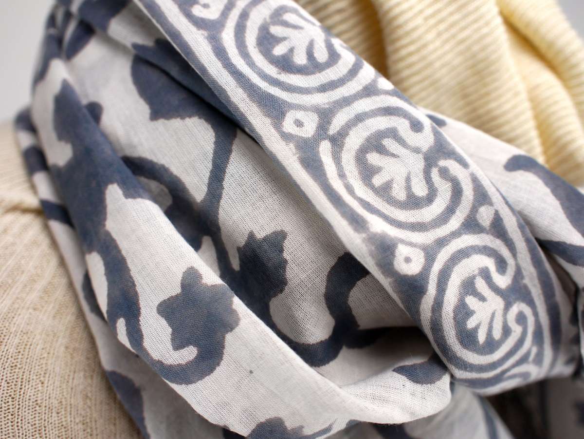 Foulard Blanc et Gris - S404-8