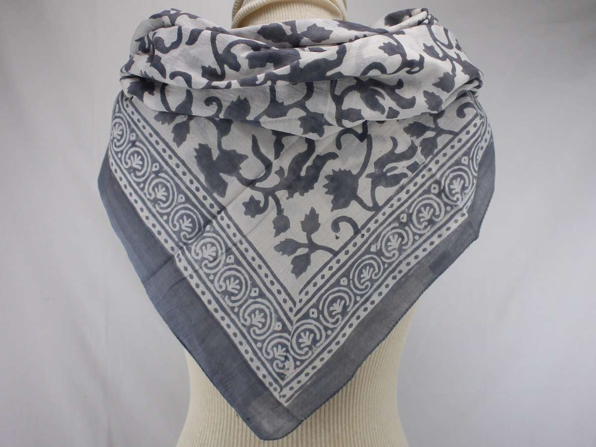 Foulard Blanc et Gris - S404-8