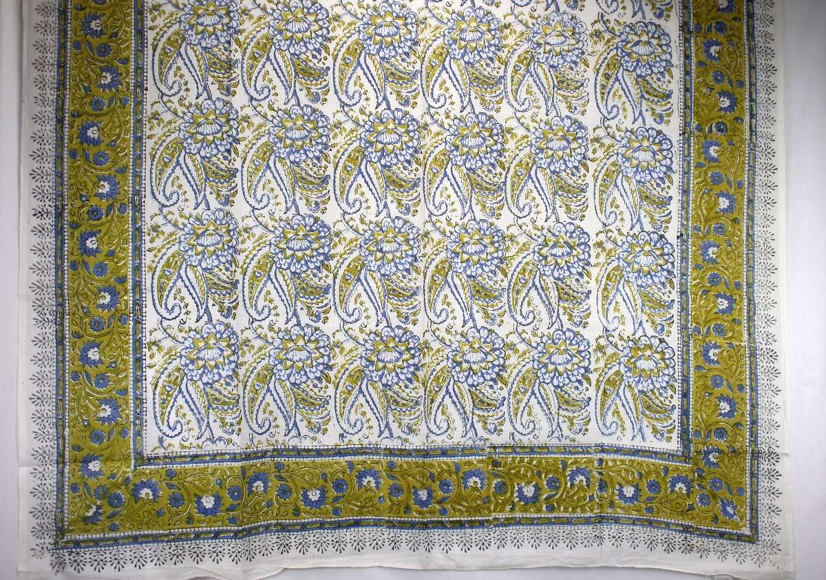 Foulard Bleu, Blanc et Kaki - S404-6