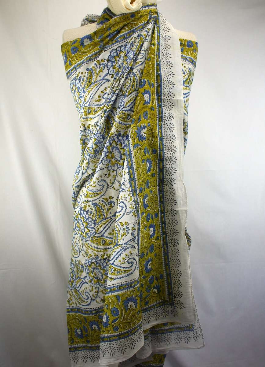 Foulard Bleu, Blanc et Kaki - S404-6
