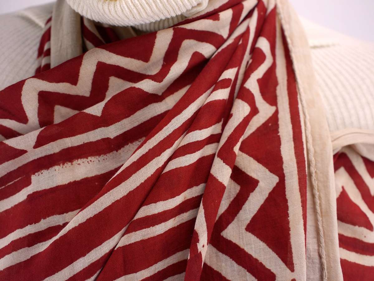 Foulard Rouille et Fond Écru - W408-2