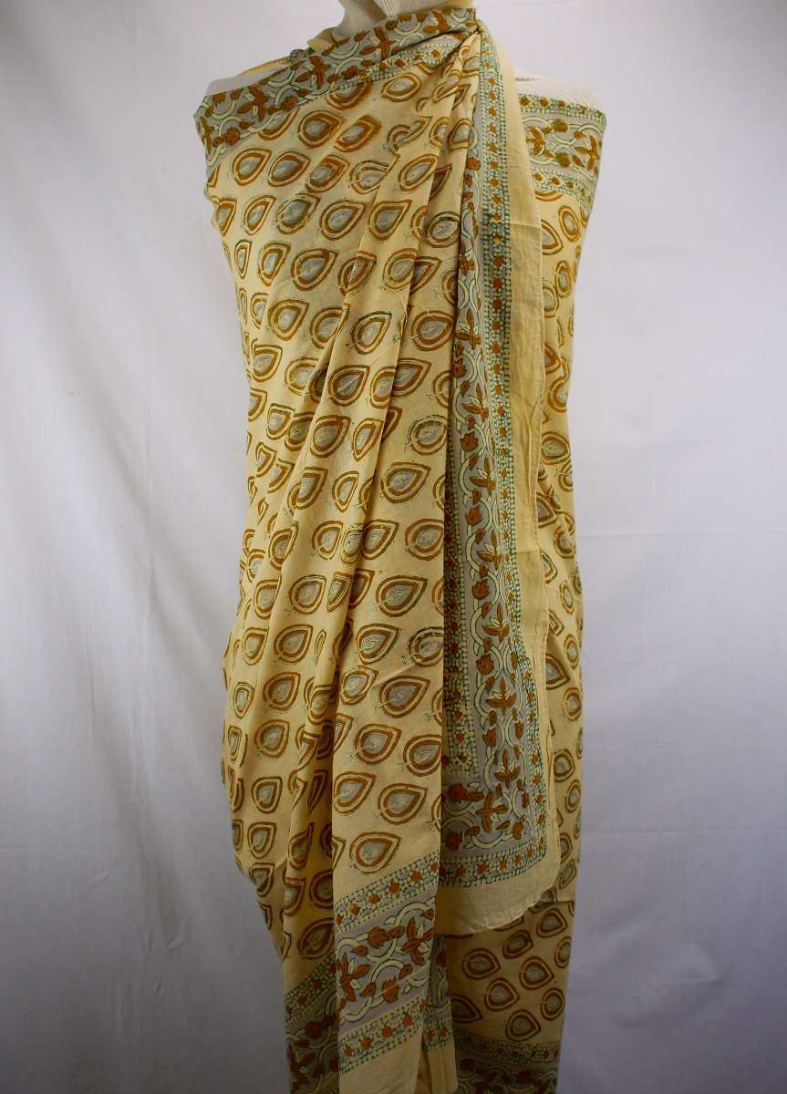 Foulard Jaune Pâle, Orce et Gris Bleuté - S404-12