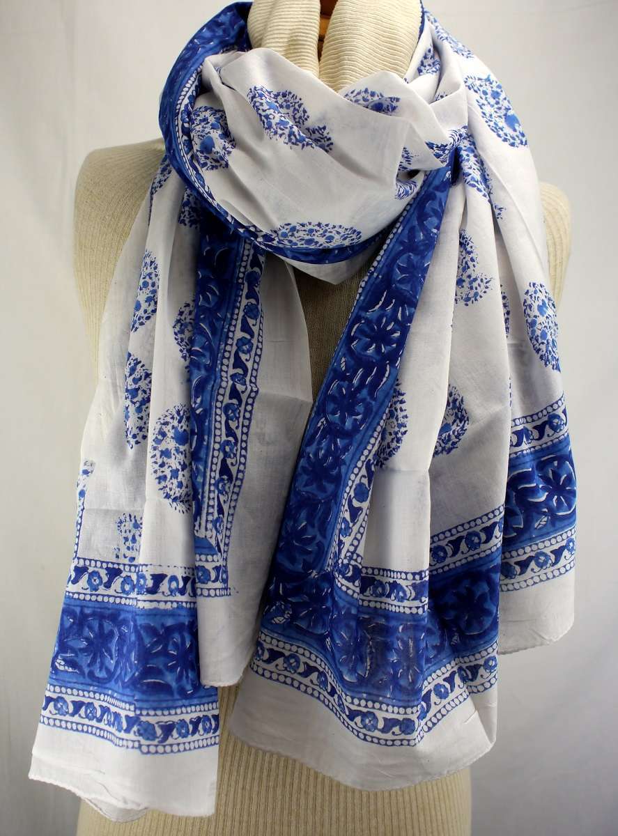 Foulard Blanc et Bleu - S404-3
