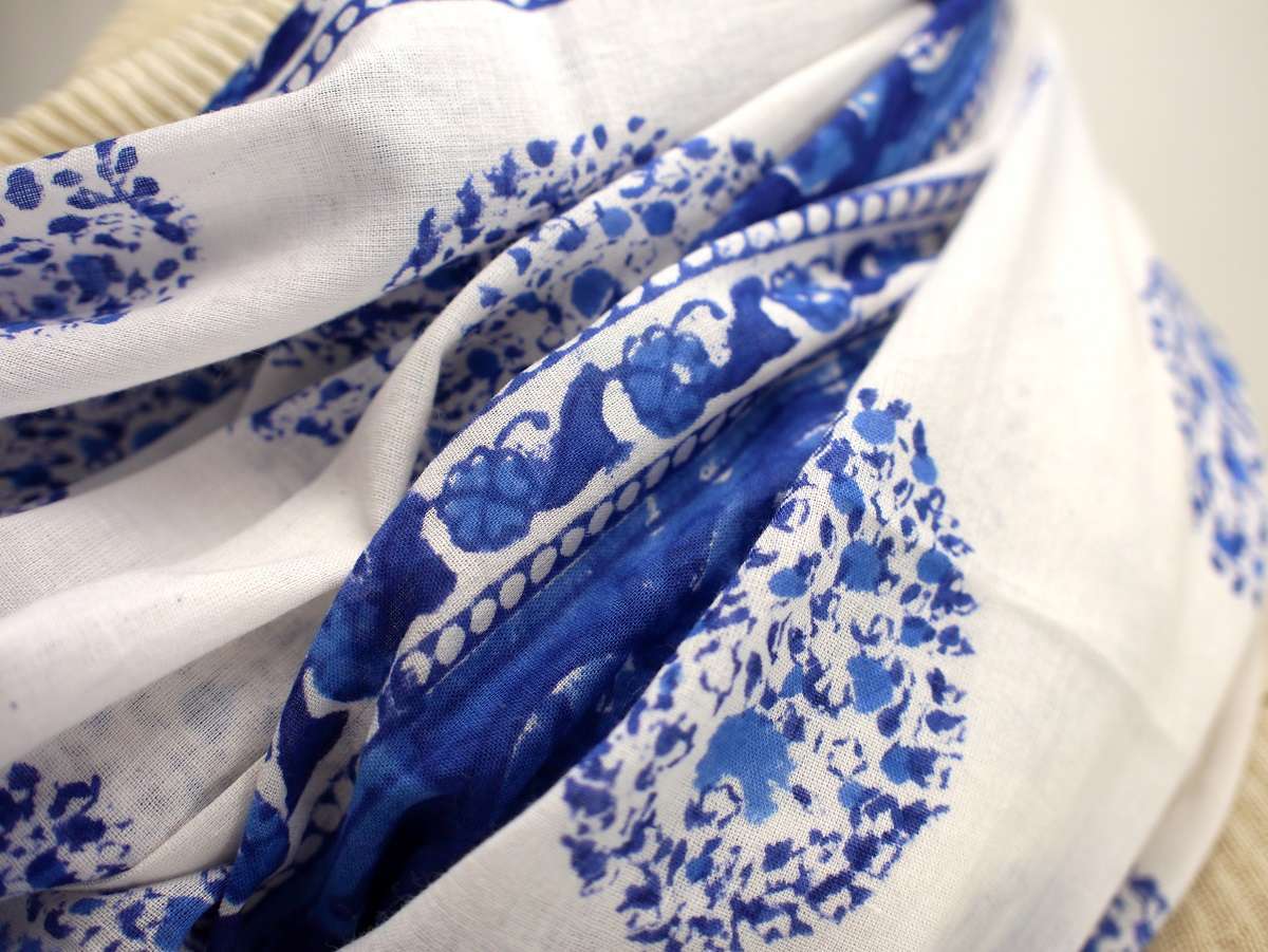 Foulard Blanc et Bleu - S404-3