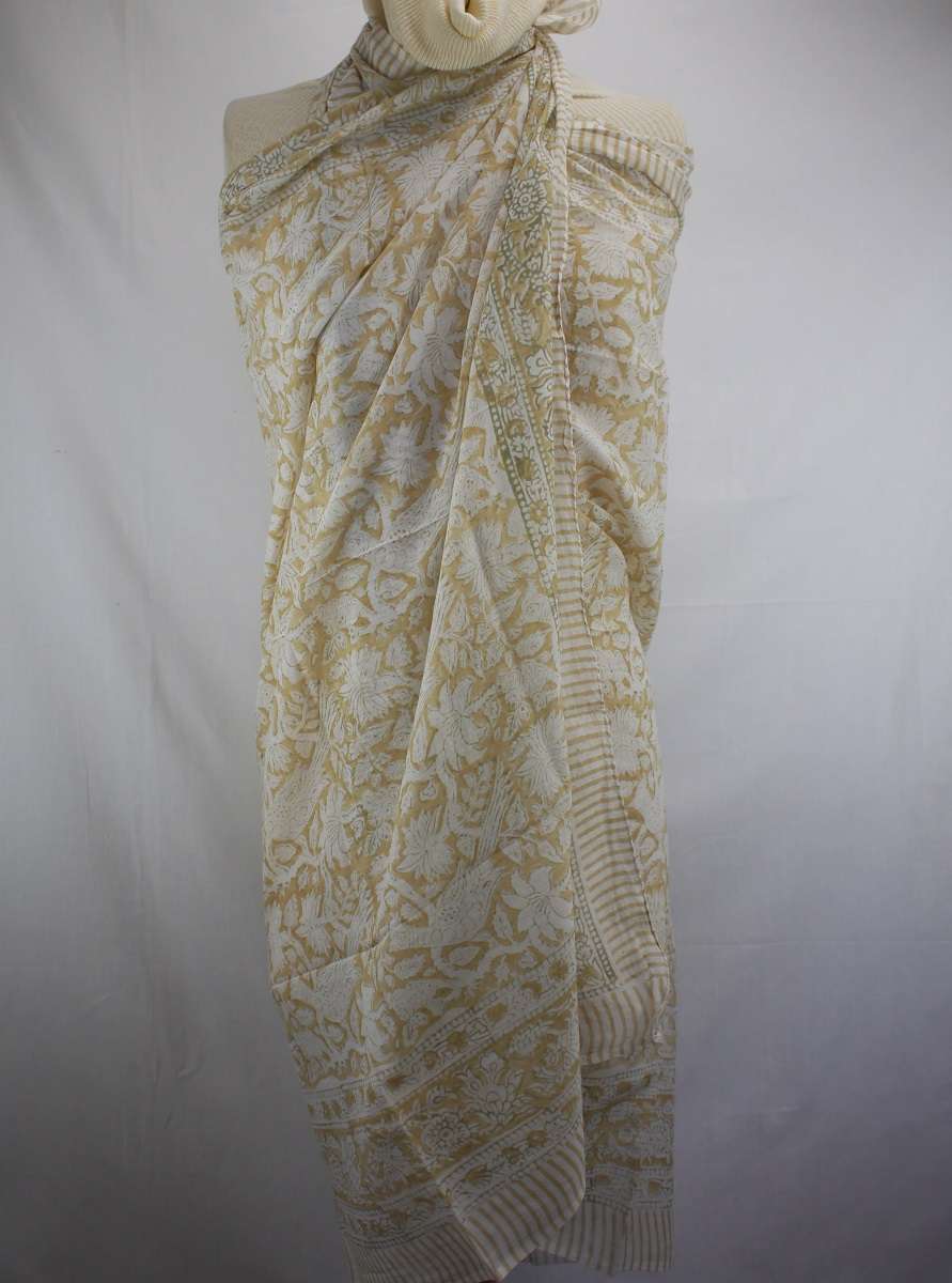Foulard Blanc, Beige et Kaki - S404-11