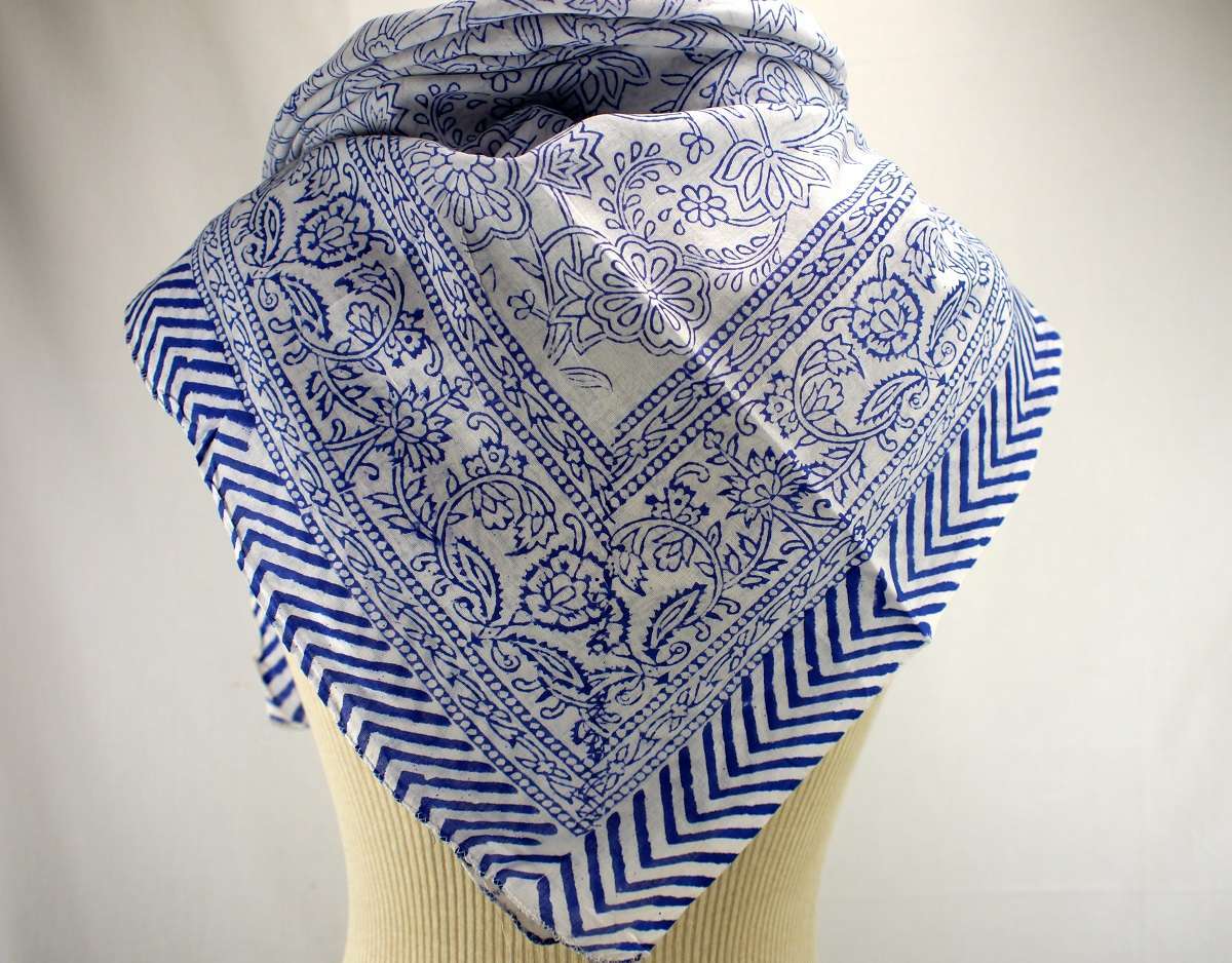 Foulard Blanc et Bleu - S404-5