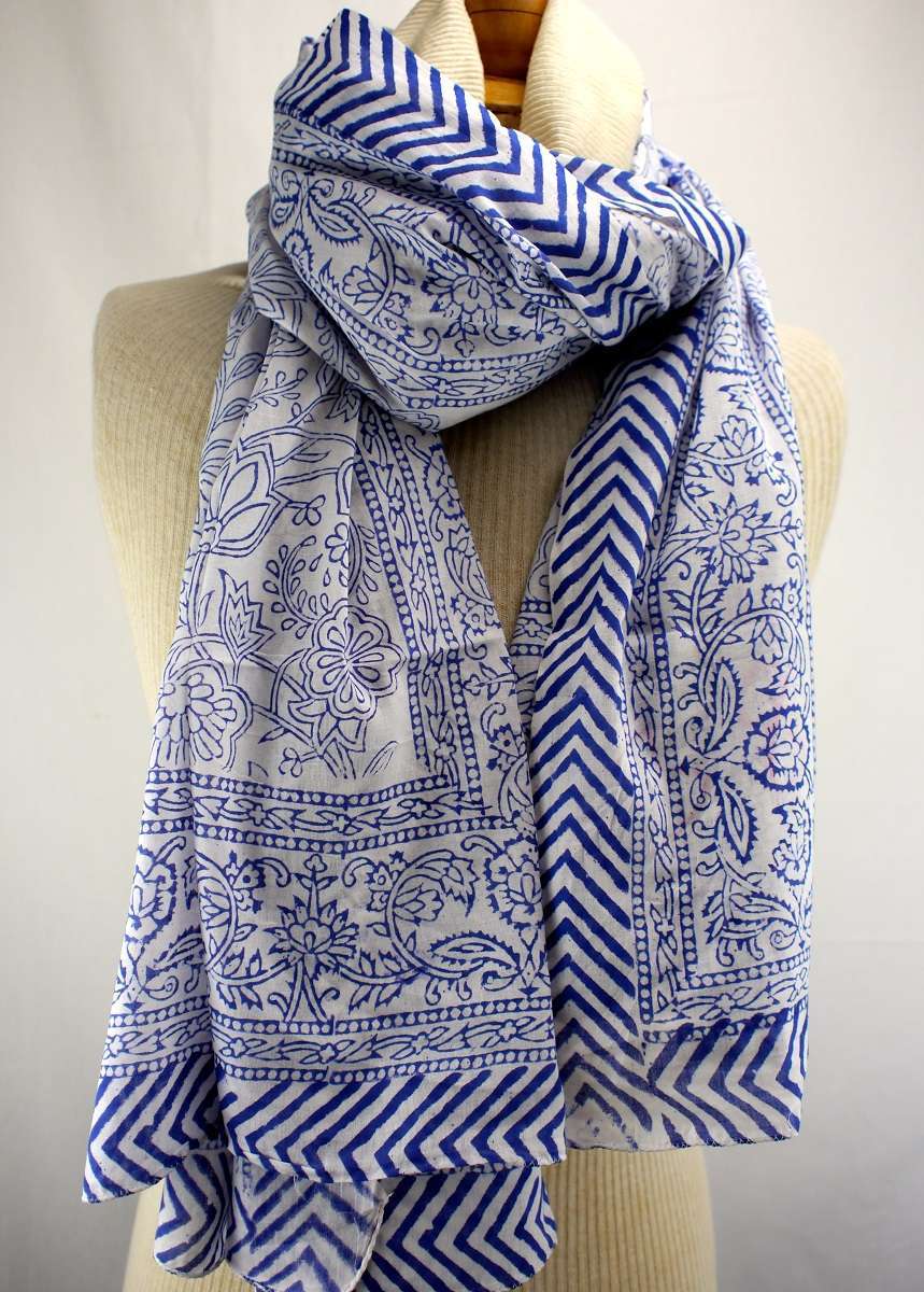 Foulard Blanc et Bleu - S404-5