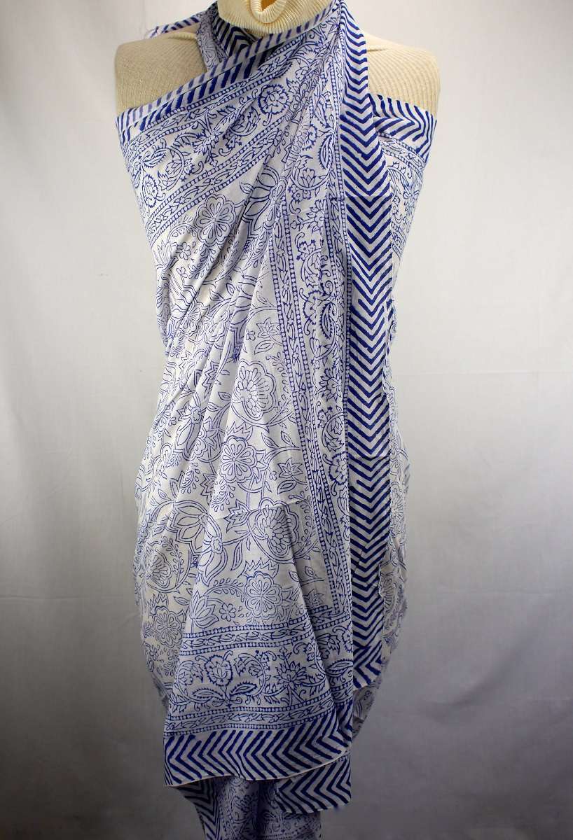Foulard Blanc et Bleu - S404-5