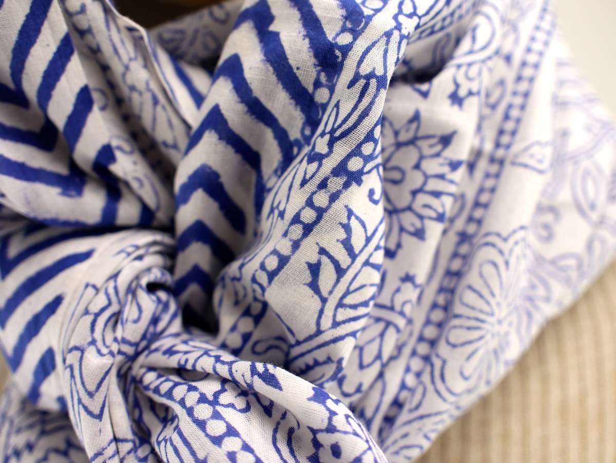 Foulard Blanc et Bleu - S404-5