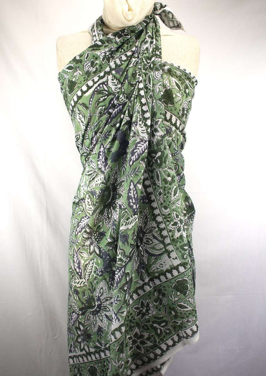 Foulard Blanc, Vert et Violet - S404-9