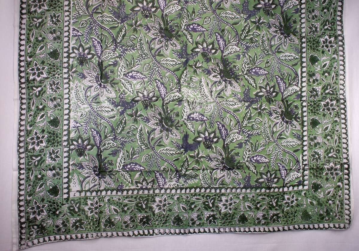 Foulard Blanc, Vert et Violet - S404-9