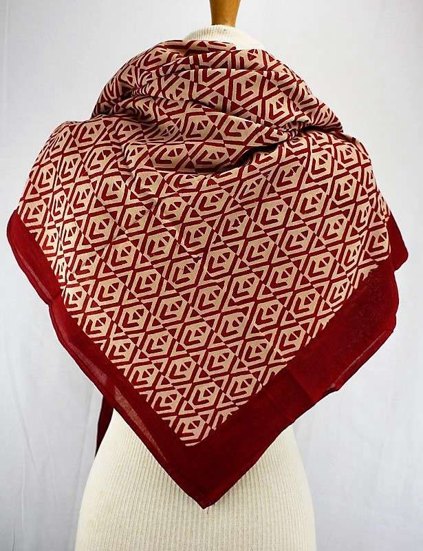 Foulard Rouge Garance et Fond Écru - W521-3
