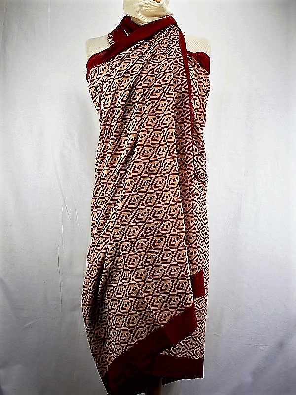 Foulard Rouge Garance et Fond Écru - W521-3