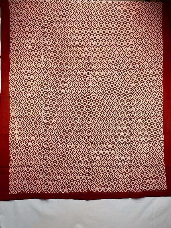 Foulard Rouge Garance et Fond Écru - W521-3