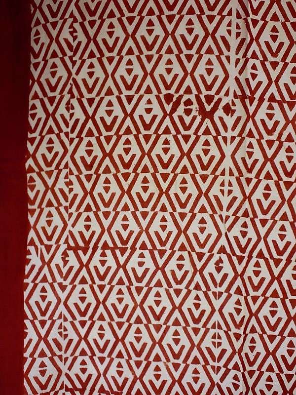 Foulard Rouge Garance et Fond Écru - W521-3