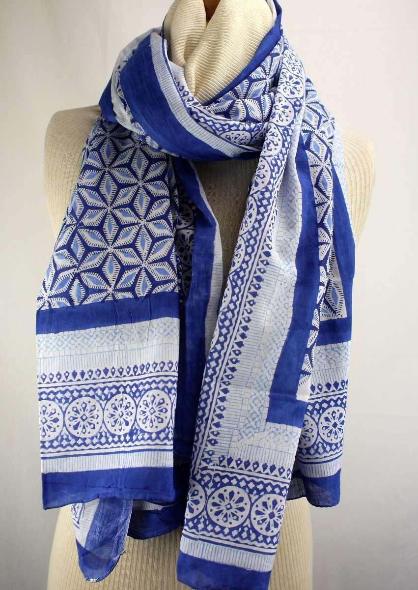 Foulard Blanc et Bleu - S404-2