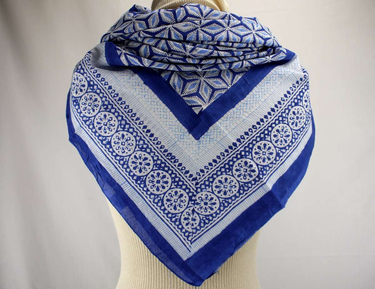 Foulard Blanc et Bleu - S404-2