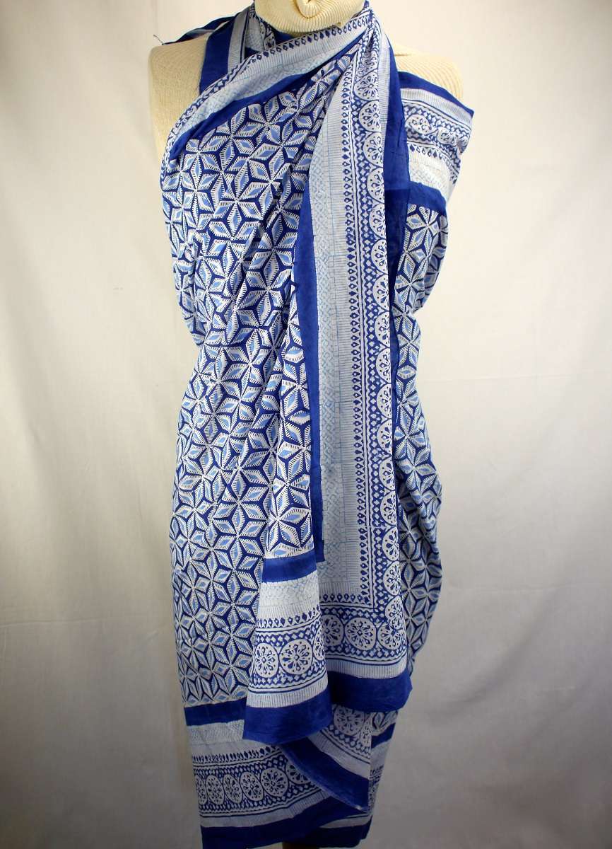 Foulard Blanc et Bleu - S404-2