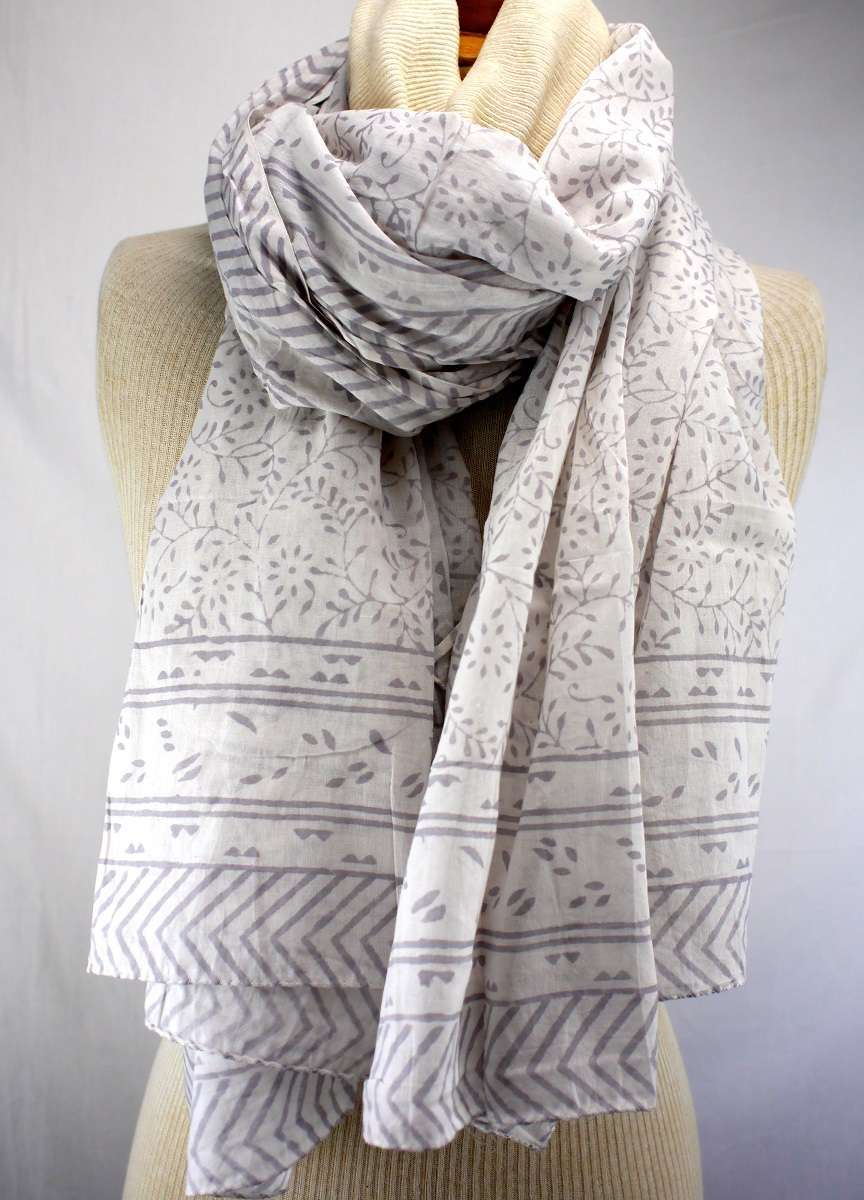 Foulard Blanc et Gris - S404-7