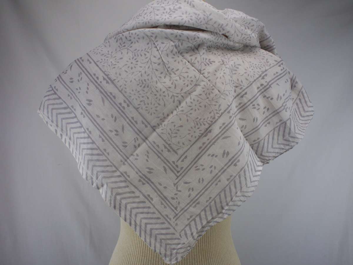 Foulard Blanc et Gris - S404-7