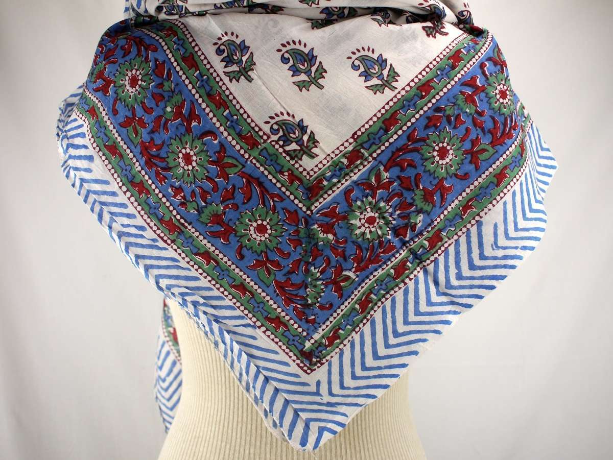 Foulard Blanc, Bleu, Rouge, Vert - S404-1