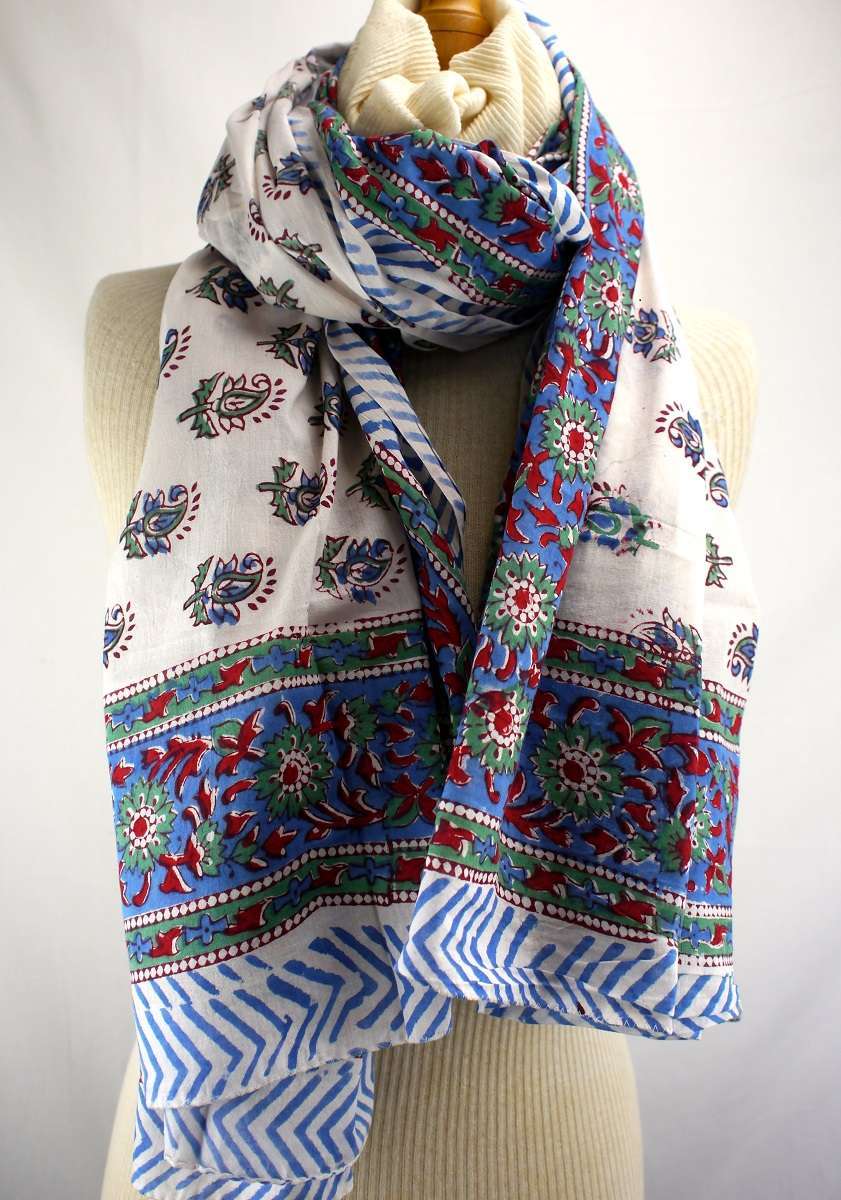 Foulard Blanc, Bleu, Rouge, Vert - S404-1